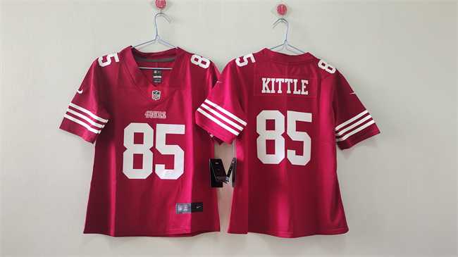 Womens San Francisco 49ers #85 George Kittle Red Vapor Stitched Jersey